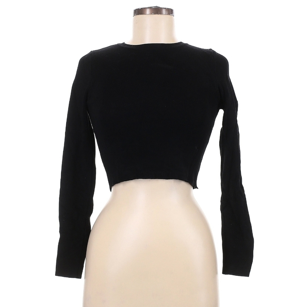 Zara Cropped Knit Sweater Top